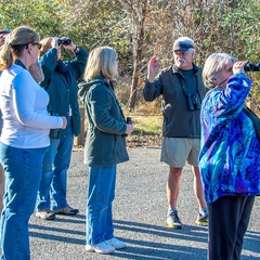 Ed shares his birding wisdom with the group.