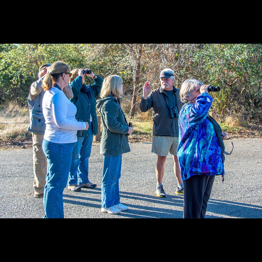 Ed shares his birding wisdom with the group.