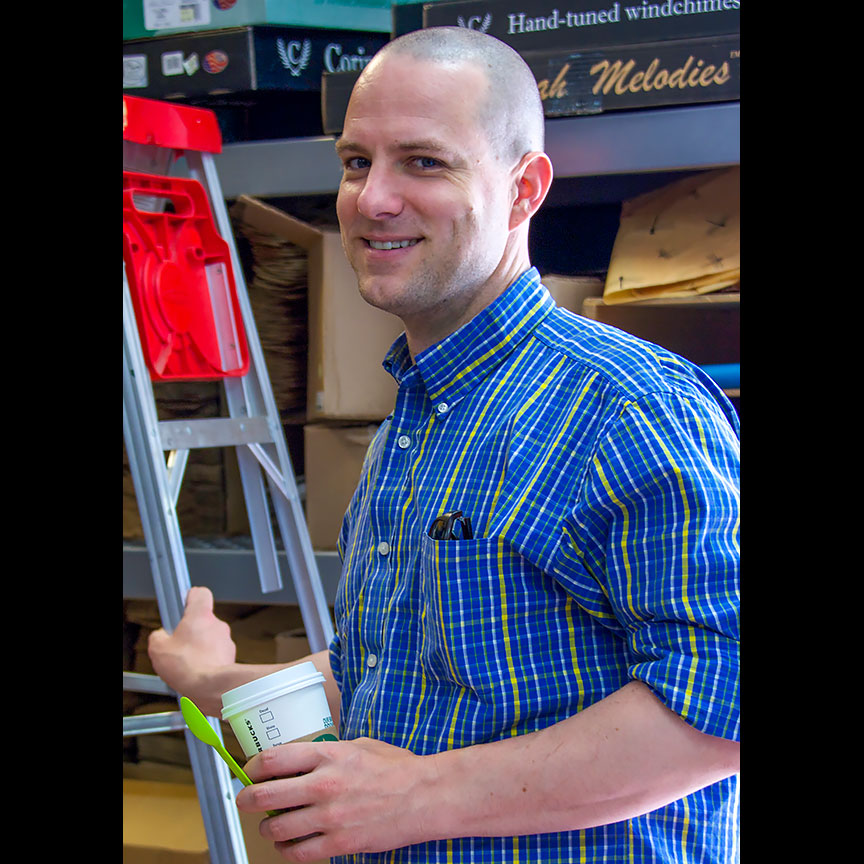 Kyle, one of Wild Birds & Gardens' hard-working staff members, did his part to keep Spring Fling things moving smoothly.