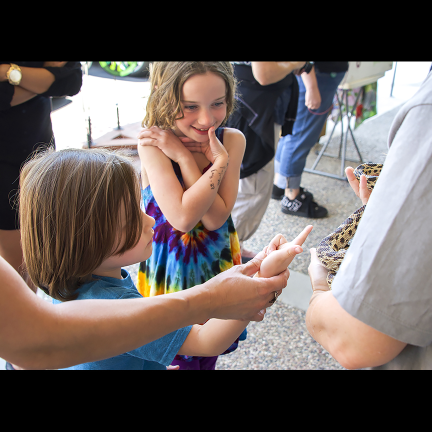 The kids' lesson on snake handling pays off.